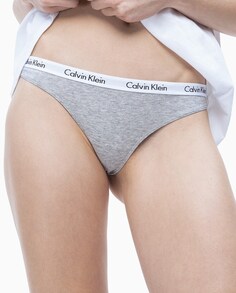 Простые хлопковые стринги Calvin Klein, серый