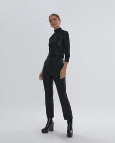 Женские прямые брюки с задними карманами с клапанами и однотонным принтом Lola Casademunt, черный