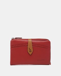 Кожаный кошелек среднего красного цвета с логотипом и гравировкой Abbacino, красный