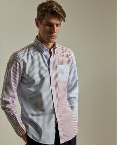 Узкая мужская рубашка в разноцветную полоску PuroEgo, мультиколор
