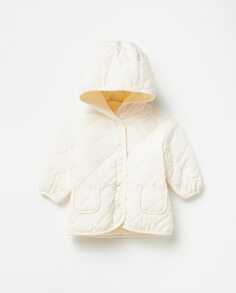 Стеганое пальто для девочки с ромбами Sfera, белый (Sfera)