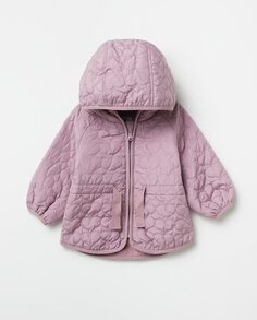 Стеганое пальто для девочки с сердечком Sfera, фиолетовый (Sfera)