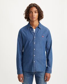 Синяя мужская джинсовая рубашка с длинным рукавом Levi&apos;s, синий Levis