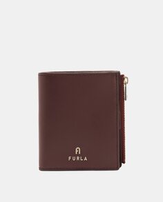 Мини-кошелек из кожи бордового цвета с логотипом Furla, бордо