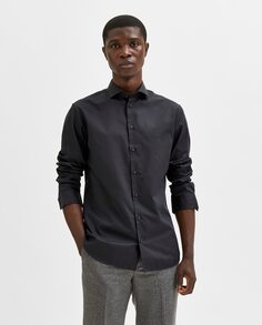Экологичная деловая мужская рубашка Selected, черный