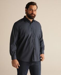Мужская классическая однотонная рубашка Easy Iron больших размеров Emidio Tucci, темно-синий