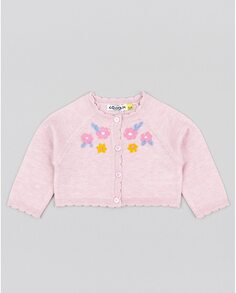Куртка для девочки с вышитыми цветами и застежкой на пуговицы Losan, розовый