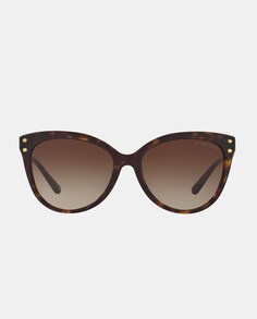 Женские солнцезащитные очки «кошачий глаз» из ацетата гаваны Michael Kors, коричневый