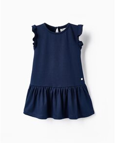Платье для девочки темно-синего цвета с рюшами Zippy, темно-синий