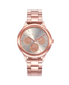 Шикарные многофункциональные женские часы из стали с розовым IP-адресом Viceroy, розовый
