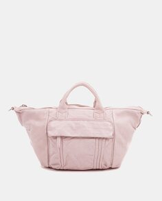 Розовая кожаная сумка для боулинга с внешним карманом Abbacino, розовый