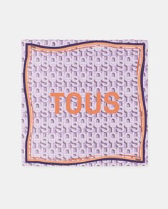 Сиреневый шарф с логотипом Tous, сиреневый