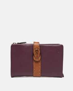 Кожаный кошелек сиреневого цвета среднего размера с контрастной деталью Abbacino, сиреневый