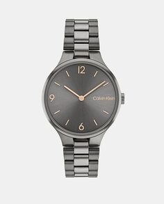Женские часы Linked 25200130 серые стальные Calvin Klein, серый