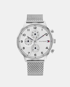 Мужские часы 1791988 Многофункциональные миланские сетчатые стальные Tommy Hilfiger, серебро