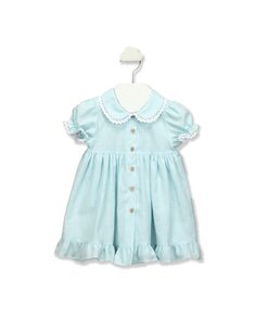 Платье для девочки с детским воротником из мягкой клетчатой ​​ткани BABIDÚ, светло-синий