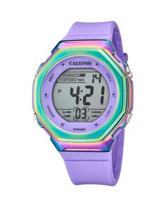 K5842/2 Часы Color Splash Фиолетовые резиновые Calypso, фиолетовый