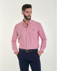 Однотонная мужская оксфордская рубашка кораллового цвета Spagnolo, коралловый