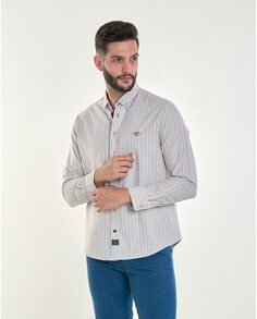 Обычная мужская оксфордская рубашка в разноцветную полоску Spagnolo, мультиколор