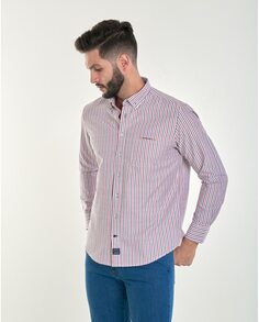 Мужская оксфордская рубашка обычного размера в разноцветную полоску с карманом Spagnolo, мультиколор