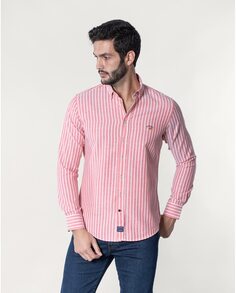 Мужская оксфордская рубашка обычного розового цвета в полоску Spagnolo, розовый