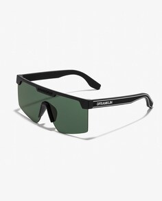 Черные солнцезащитные очки-унисекс прямоугольной формы с полными линзами D.Franklin с зелеными линзами D.Franklin, черный