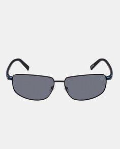 Прямоугольные мужские солнцезащитные очки из черного металла с поляризованными линзами Timberland, черный