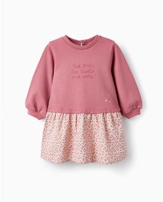 Платье-свитшот для девочки из 100 % хлопка с рукавами-фонариками Zippy, розовый