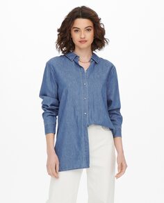 Женская джинсовая рубашка классического кроя Only, синий