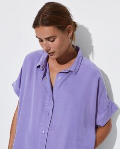 Однотонное платье-рубашка с короткими рукавами Parfois, фиолетовый