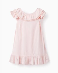 Однотонное платье для девочки с рюшами Zippy, розовый