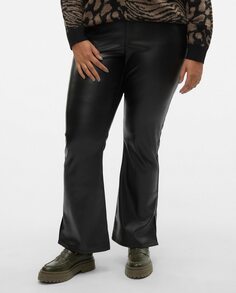 Женские вощеные расклешенные брюки Vero Moda Curve, черный
