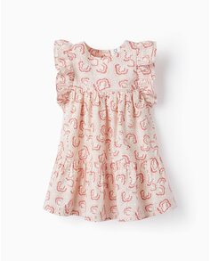 Платье для девочки из 100% хлопка с принтом Zippy, розовый
