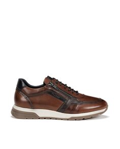 Мужские кожаные кроссовки на шнурках средне-коричневого цвета Fluchos, коричневый
