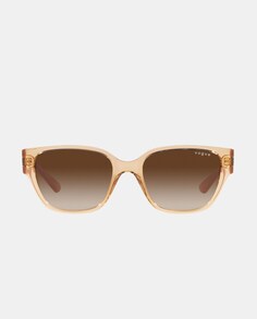 Коричневые женские солнцезащитные очки прямоугольной формы Vogue, коричневый
