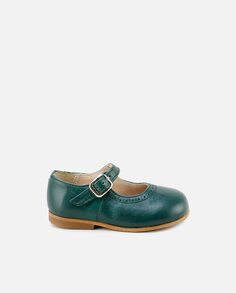 Туфли Mary Janes для девочек из кожи наппа зеленого цвета Eli 1957, зеленый