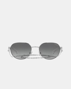 Женские солнцезащитные очки-авиаторы серебристого металла Vogue, серебро