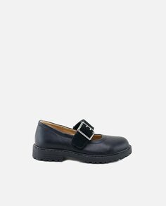 Туфли Mary Janes для девочек из кожи наппа цвета «черный ирис» Eli 1957, черный