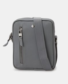 Серая сумка через плечо с внешним карманом Emidio Tucci, темно-серый