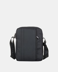 Большая черная нейлоновая сумка через плечо с задним карманом Liberto, черный