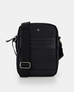 Средняя черная сумка через плечо с внешним карманом Emidio Tucci, черный