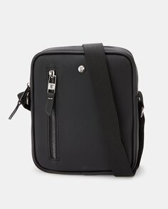 Черная сумка через плечо с внешним карманом Emidio Tucci, черный