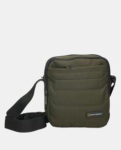 Зеленая нейлоновая сумка через плечо на молнии National Geographic, зеленый
