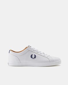 Низкие кожаные мужские кроссовки Baseline в форме шлема с логотипом Fred Perry, белый