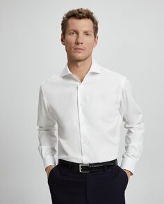 Мужская классическая рубашка классического кроя без утюга Emidio Tucci, белый