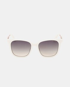 Квадратные женские солнцезащитные очки белого цвета Guess, белый