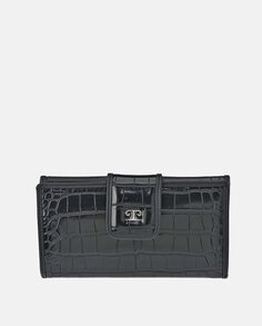 Большой женский черный кошелек Pierre Cardin с клапаном на застежке Pierre Cardin, черный