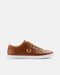 Мужские кожаные кроссовки с логотипом Fred Perry, коричневый