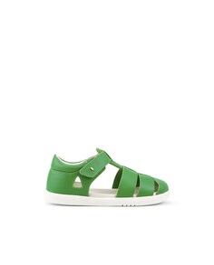 Зеленые кожаные сандалии для мальчика на застежке-липучке Bobux, зеленый