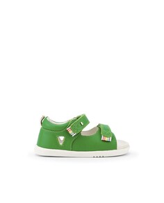 Зеленые кожаные сандалии для мальчика с двойной застежкой на липучки Bobux, зеленый